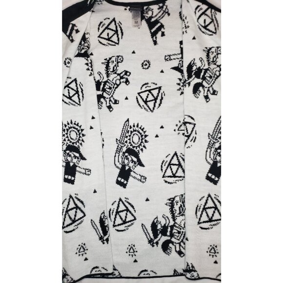 The Legend of Zelda Tloz Sweater Cardigan Black & White Hot Topic Medium - Picture 6 of 8
